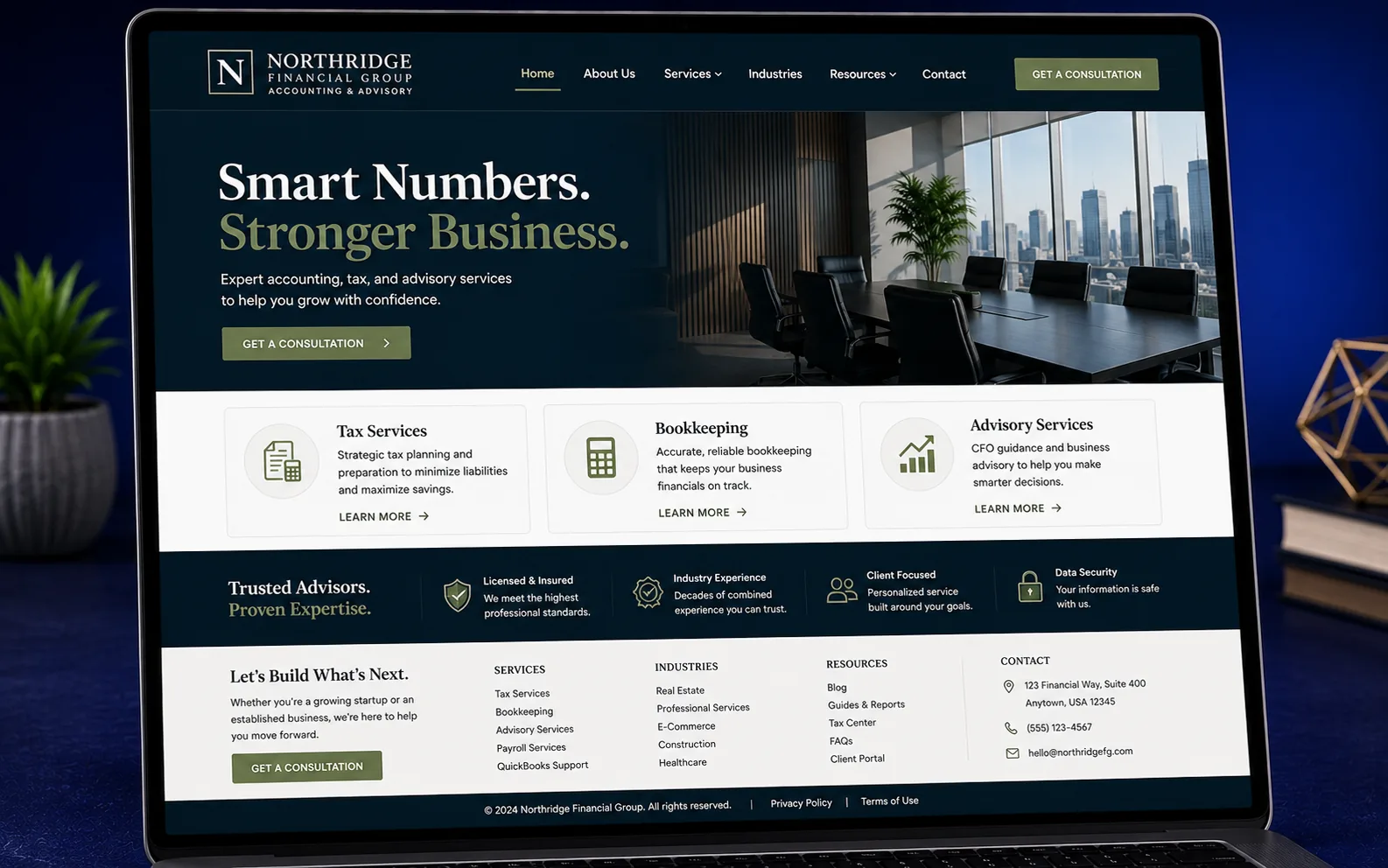 Financial firm website designed by Proximity Ranker