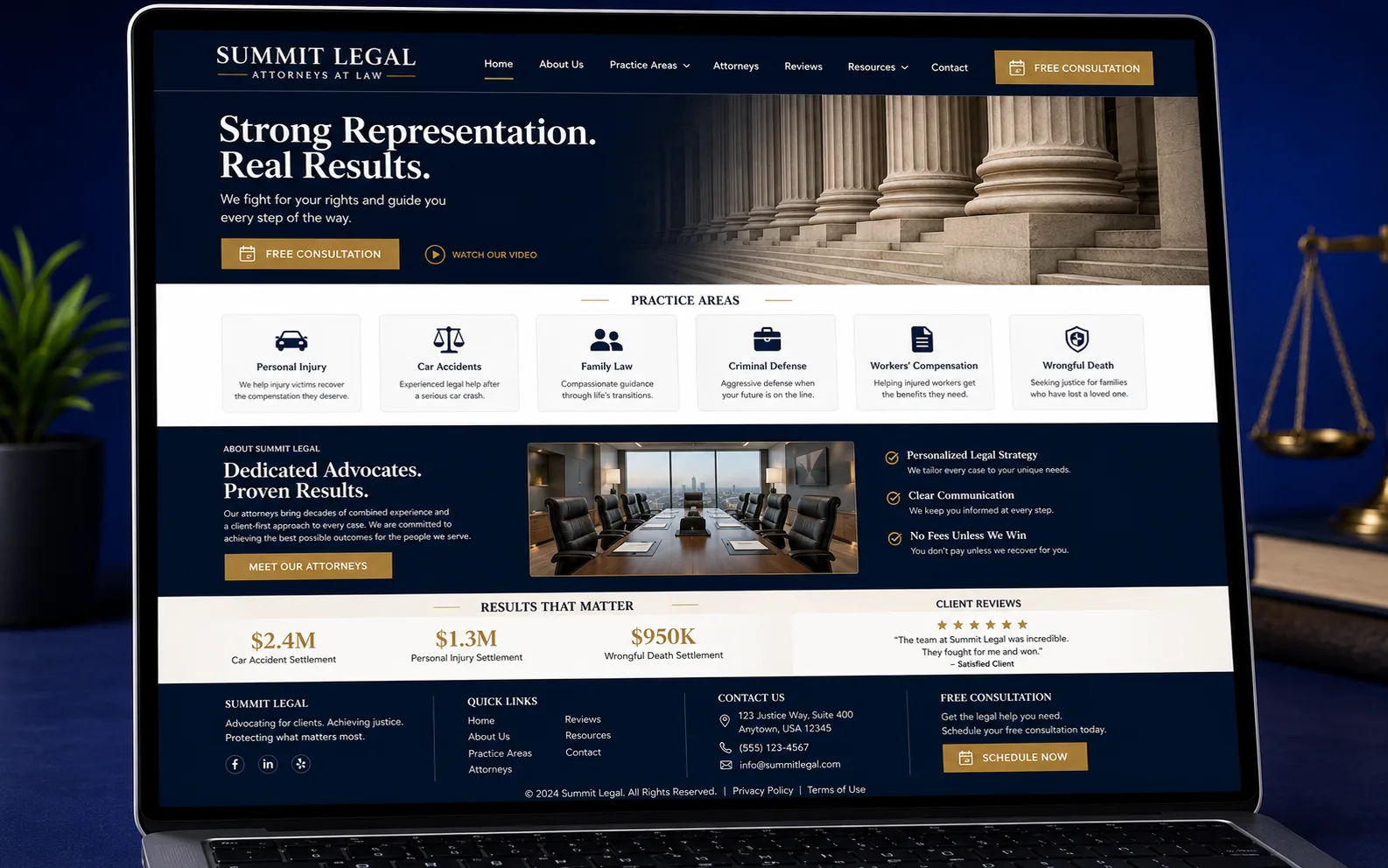 Law firm website designed by Proximity Ranker