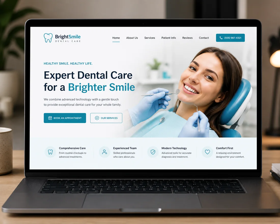 Dental practice website designed by Proximity Ranker
